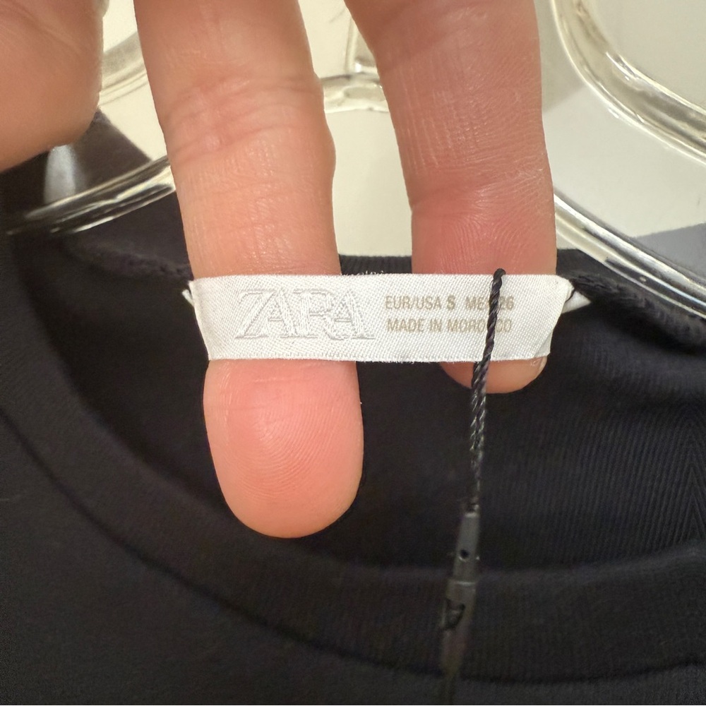 Zara metallic thread T-shirt size S new with tags - Picture 5 of 5